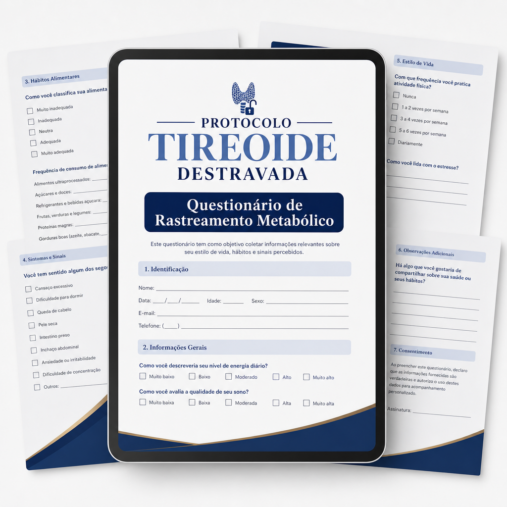 Mockup do Questionário de Rastreamento Metabólico
